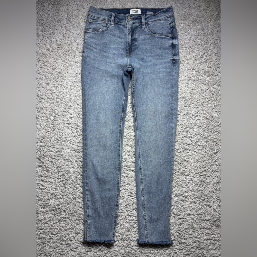 Kensie Jeans Womens 4 Vintage Luxe The Kelsey High Rise Skinny Raw Hem Stretch